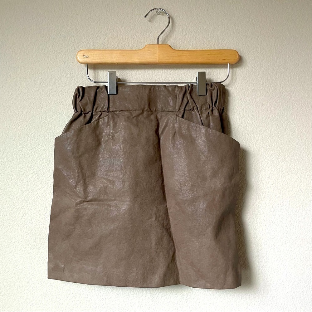 Zara Basic Mini Skirt Tan Size XS Faux Leather